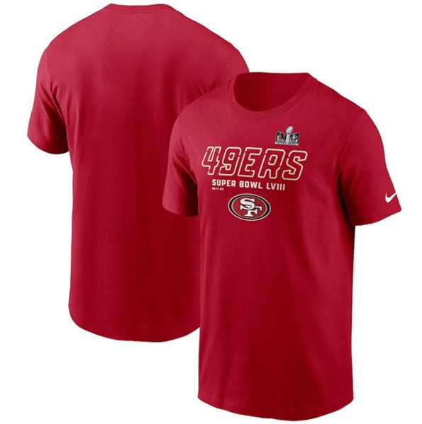 Men's San Francisco 49ers Scarlet Super Bowl LVIII Iconic T-Shirt,We sell and wholesale Men's San Francisco 49ers Scarlet Super Bowl LVIII Iconic T-Shirt on line form chian!